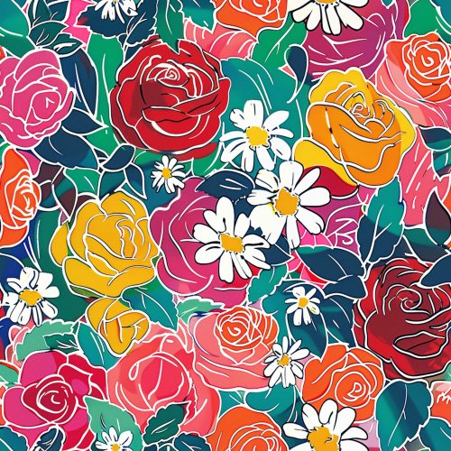 colorful rose design