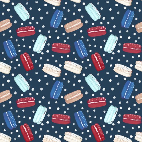 Cute macaroons in watercolor red white and blue patriotic themed