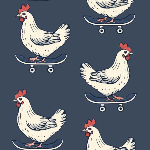 skateboarding chicken design