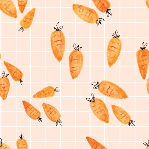 carrots on orange gingham