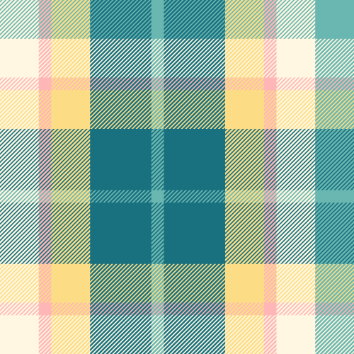 Bold pastel plaid in deep teal with honey yellow accents