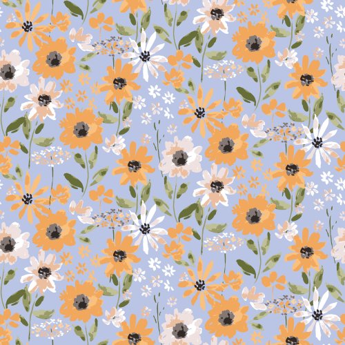 Hand painted floral meadow hero print