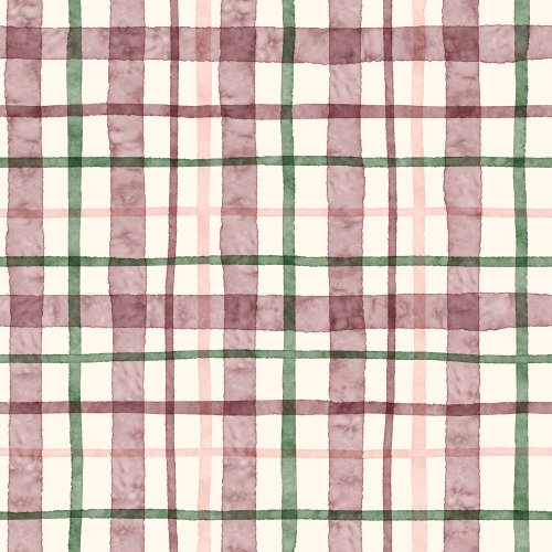 Textured watercolor plaid with organic lines.