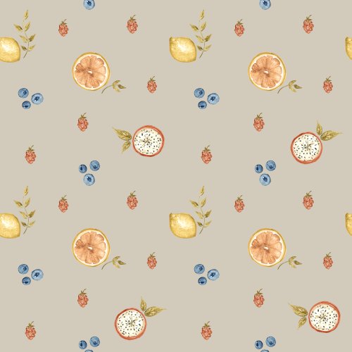 mixed fruit on tan background