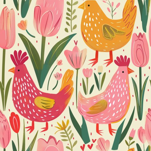 chicken floral design