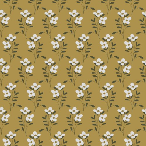 white flowers on a yellow background