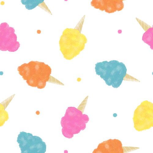 Brightly colored cotton candy