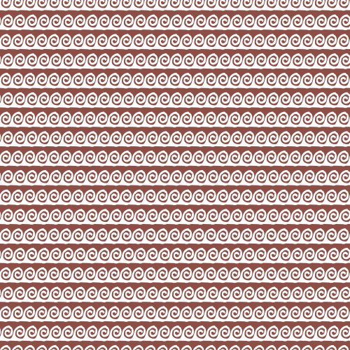 Mediterranean Summer Boho Greek Meander Waves as horizontal stripes brown and white