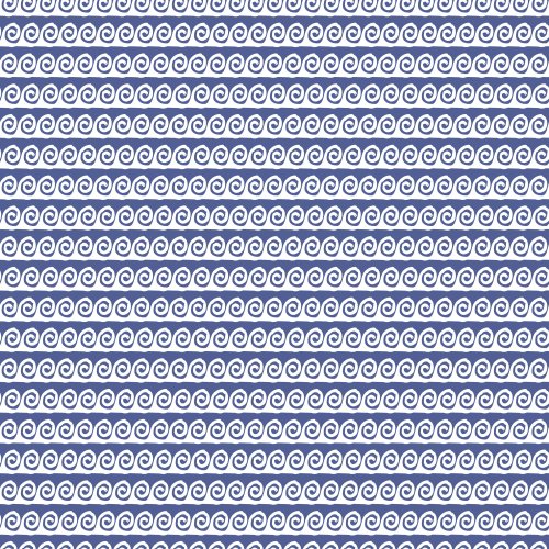  Mediterranean Summer Greek Meander Waves in blue and white