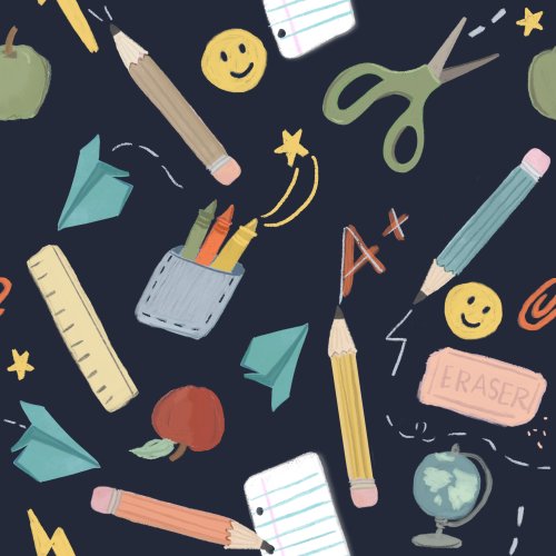 scattered school supplies 