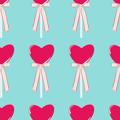 Valentine's Day Heart Hot Pink Lollipops with Bows 