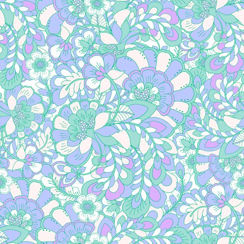 Candy Pop Retro Floral in Mint and purple