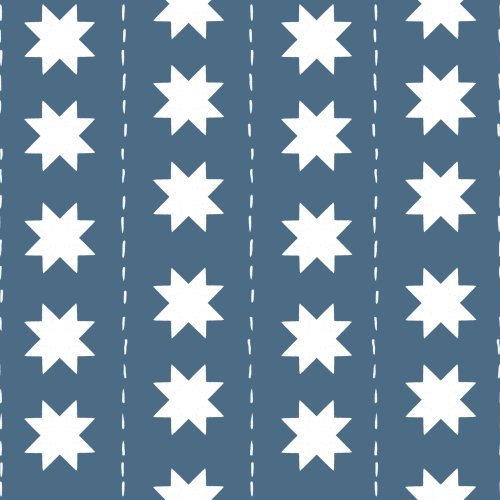 Sawtooth star patchwork stripe on blue 