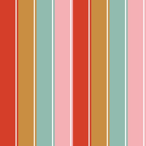 Nutmeg Jubilee Stripes in red, green, pink and gold