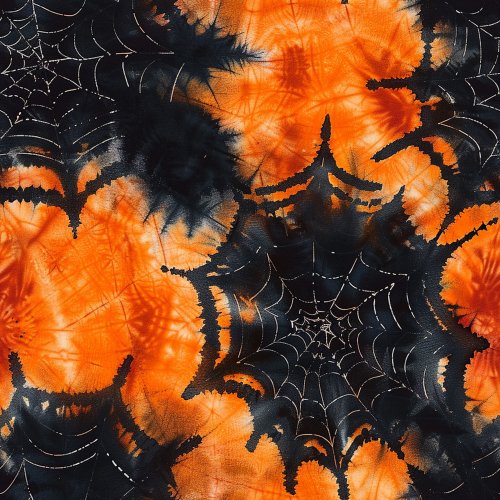 black and orange spider web design