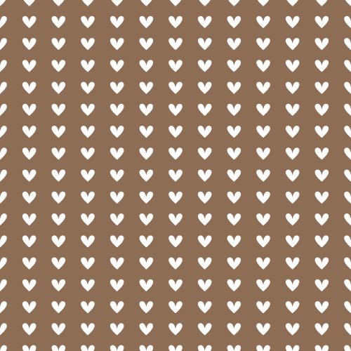 white hearts on a brown background