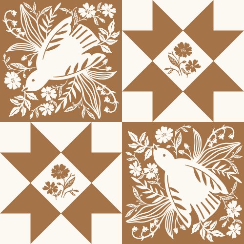 cheater quilt patchwork tile with dove