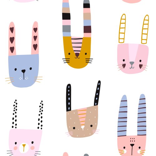 cute colorful rabbits