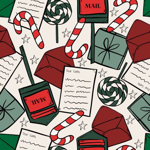 letters to santa and christmas candy design