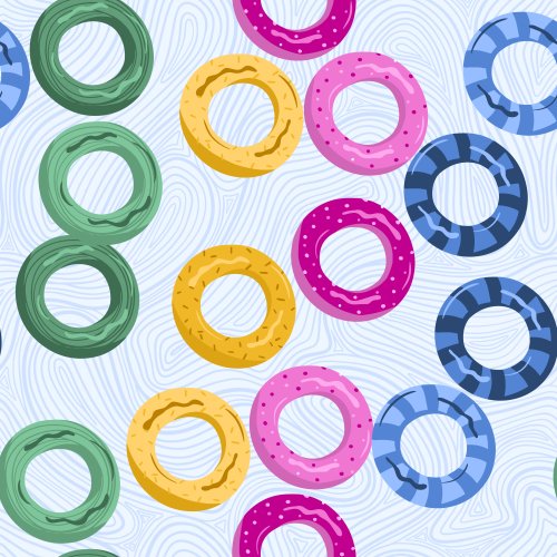 Colorful Floaties on top of waves