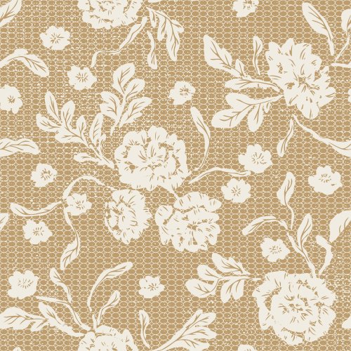 an elegant floral lace pattern on gold
