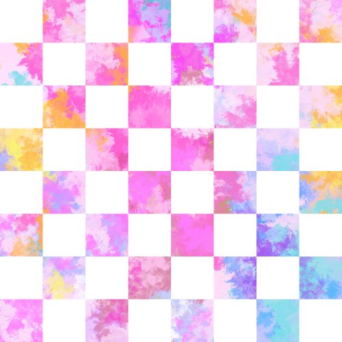 fun ombre watercolor checker multicolor for summer on white