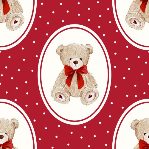 Vintage teddy bear Theodore & Red Bows Holidays 