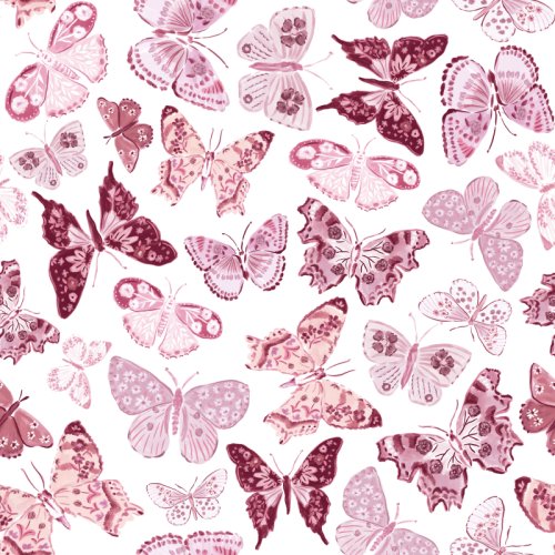 butterflies in pink tones with florals drawn within them